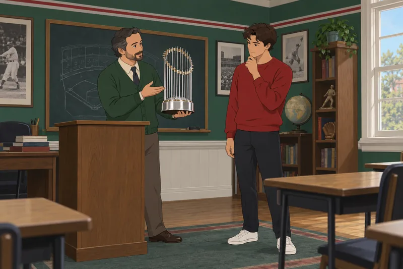 World Series Winners appear in a history classroom.