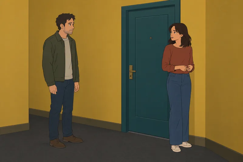 Would I Date: quiet talk by a door.