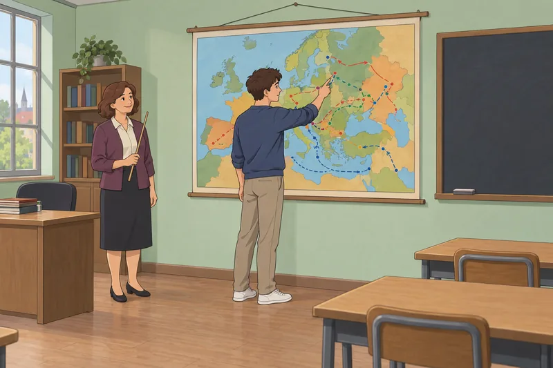 Un cuestionario sobre la guerra muestra un mapa.