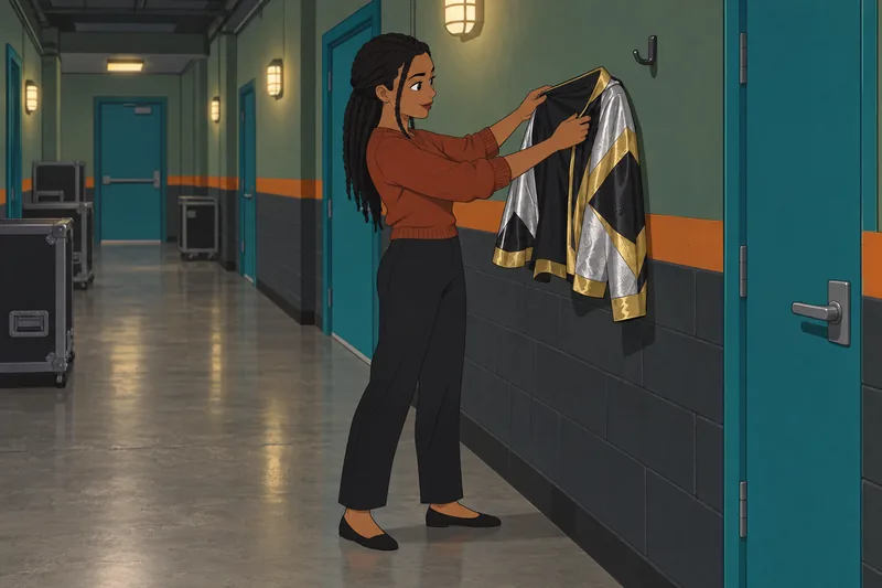 WWE Quiz Name: archivist examines entrance gear.