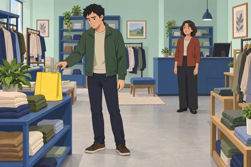 YBOCS Test Quiz shows a shopper hesitating.
