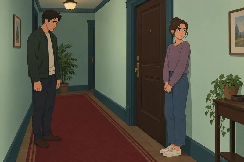 Yandere Quiz shows guarded talk near closed door.