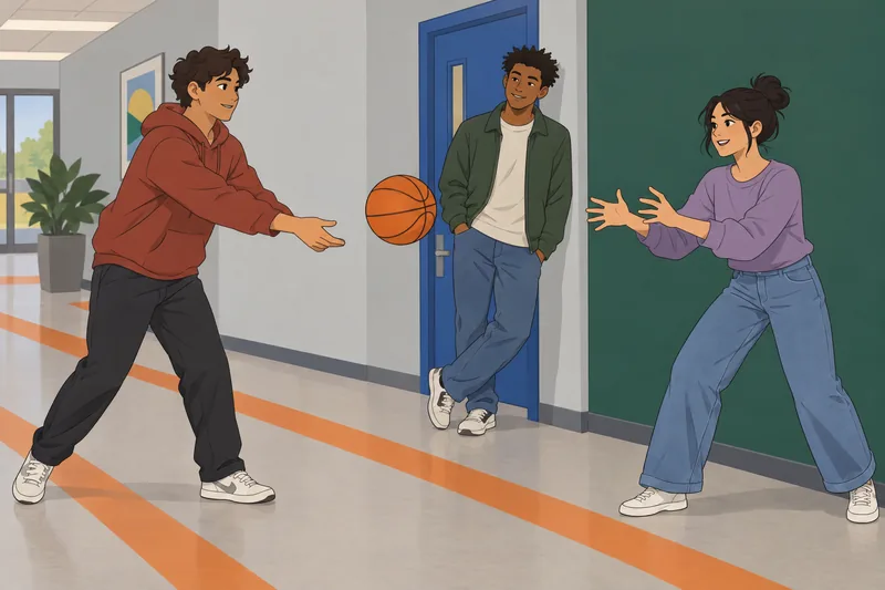 Street Peer Group passes the basketball.