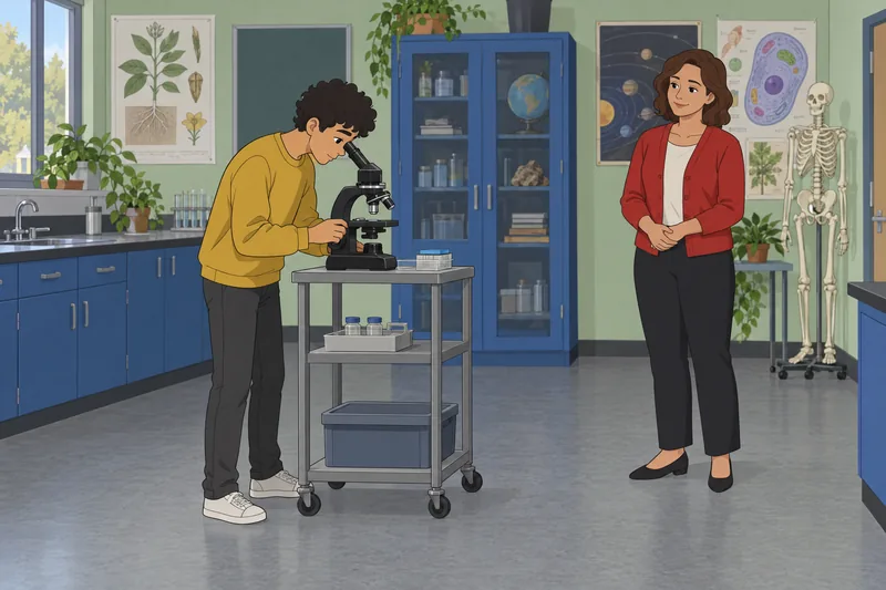 Youth Quiz shows a teen using a microscope.