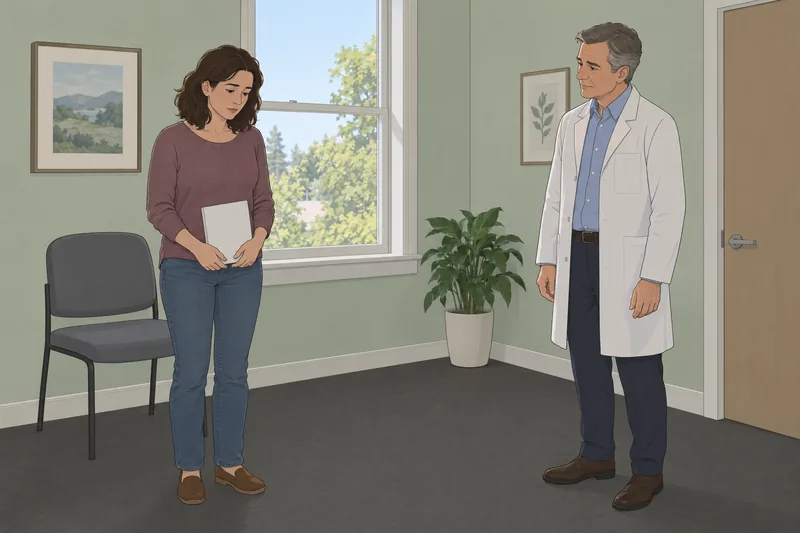 Escena de depresión de una consulta tranquila.