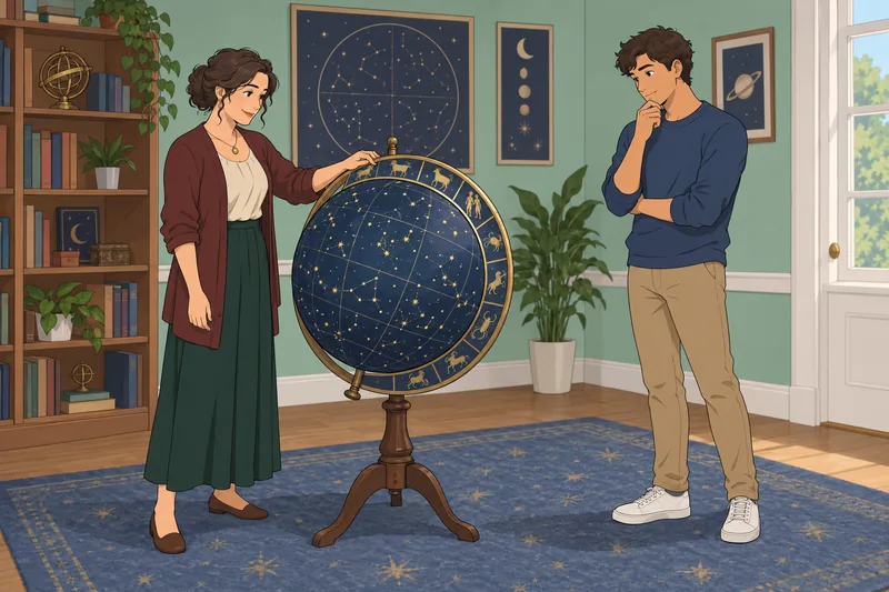 Zodiac Sign Test: a reader studies the globe.