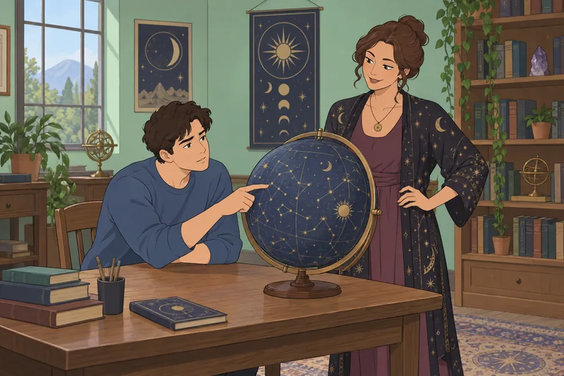 Quiz de signo: un lector estudia el globo.