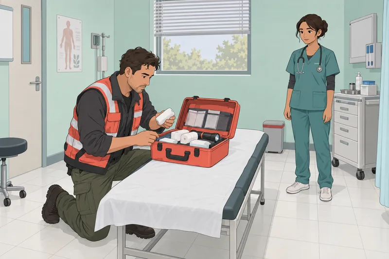 Zombie Survival Quiz shows calm first-aid preparation.