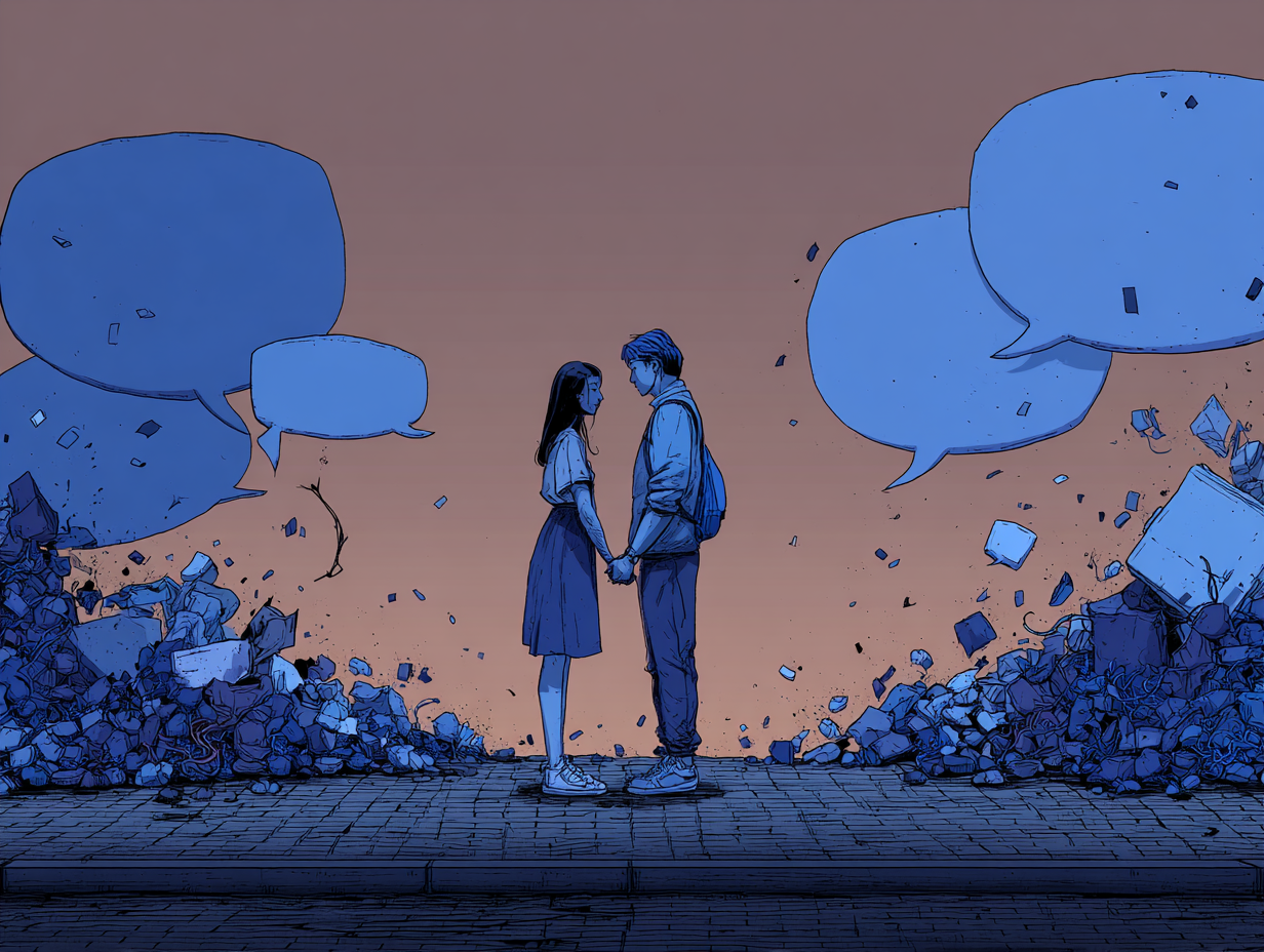 Disonancia cognitiva en las relaciones: cuando las acciones no coinciden con las palabras — dibujo 3