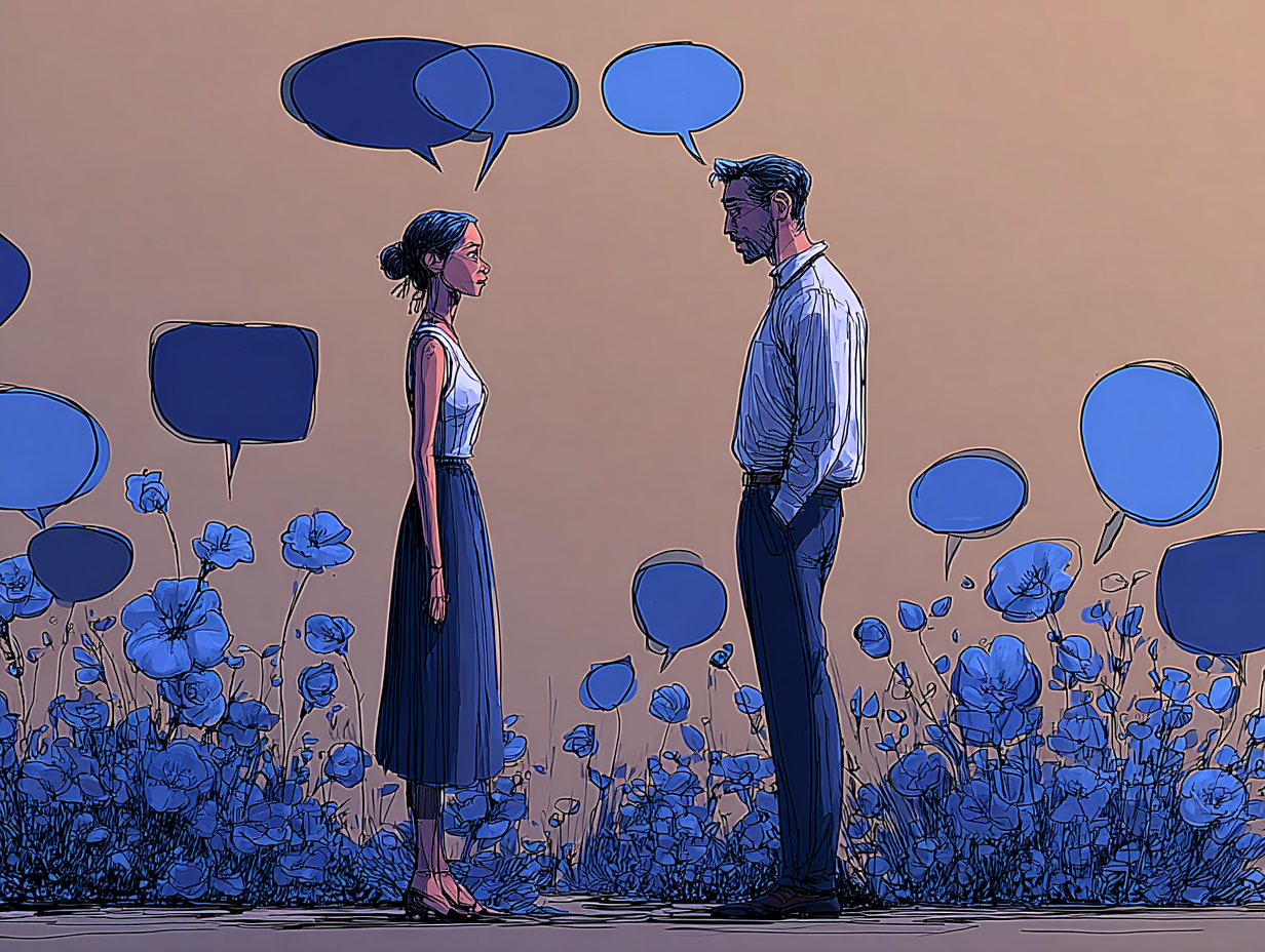 Disonancia cognitiva en las relaciones: cuando las acciones no coinciden con las palabras — dibujo 4