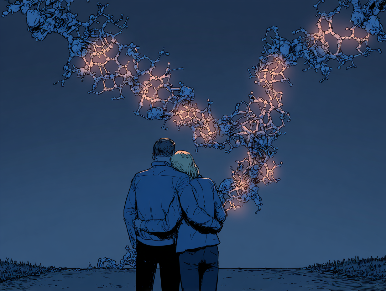 Oxitocina y apego: cómo la “hormona del amor” moldea los vínculos y las relaciones — dibujo 3