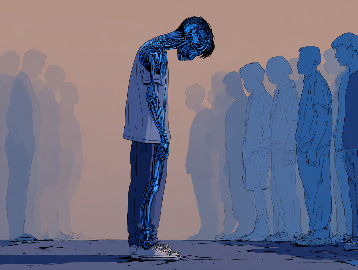 Miedo a ser percibido: comprender la ansiedad social y cómo afrontarla — dibujo 3