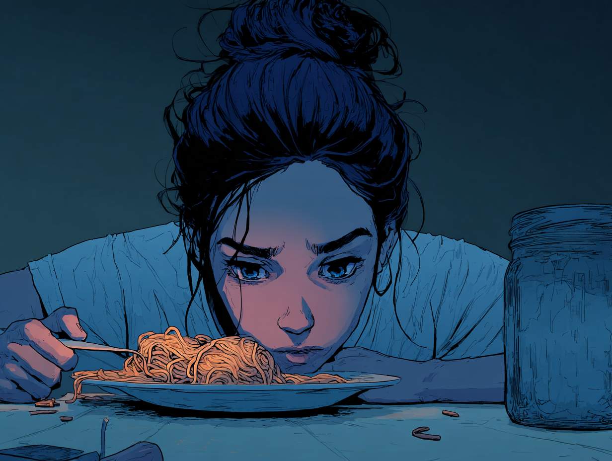 ¿Por qué me siento culpable después de comer? La psicología de la culpa alimentaria — dibujo 4 ¿Por qué me siento culpable después de comer? La psicología de la culpa alimentaria — dibujo 4